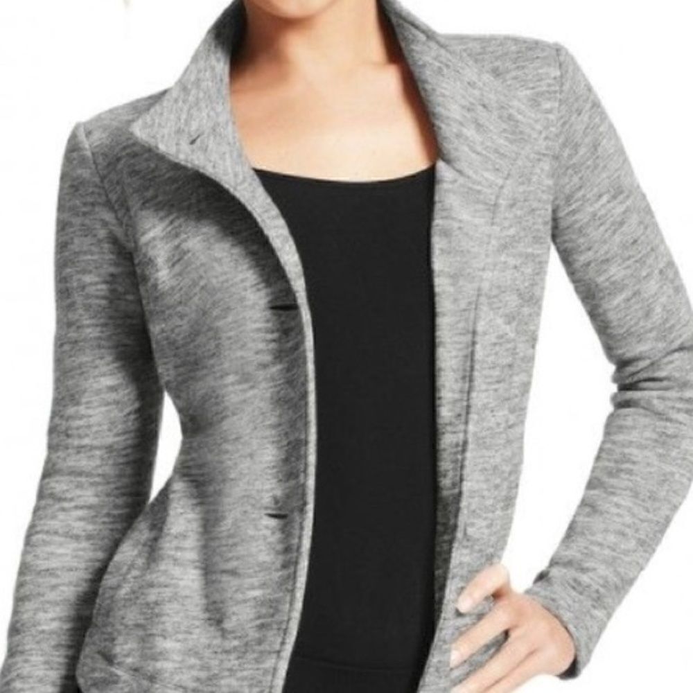Cabi Jacket, Gray Sweatshirt Style Button Front Jacket - S
